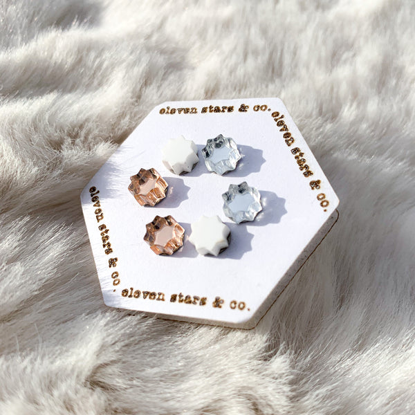 "Khatim" - 8 Point Star Earring Trio