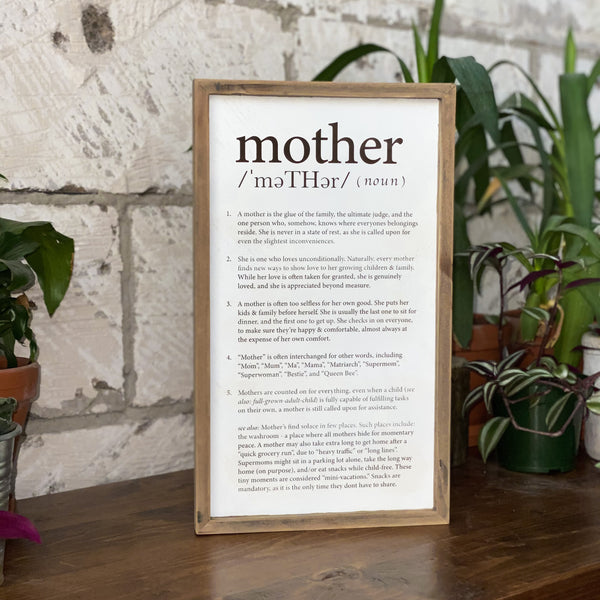 Mother - Sweet & Funny Definition Plaque