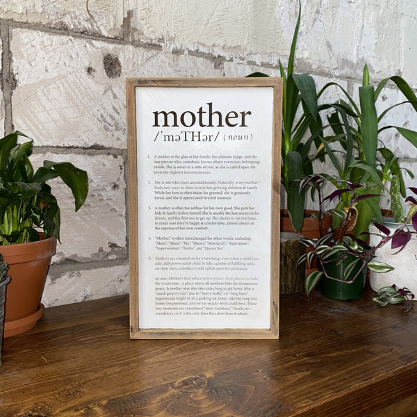 Mother - Sweet & Funny Definition Plaque