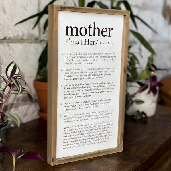 Mother - Sweet & Funny Definition Plaque