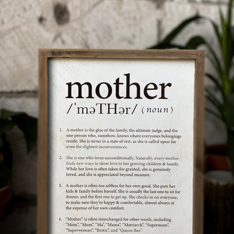 Mother - Sweet & Funny Definition Plaque